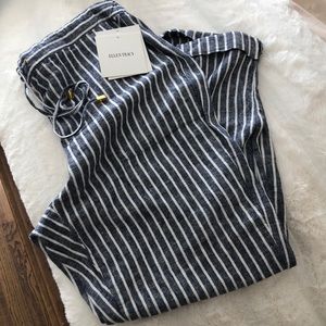 Ellen Tracy Linen | Blue and White Striped Pants